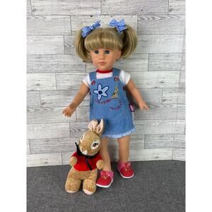 Gotz MARIE DOLL 1991 Vintage Soft Body Vinyl 17.5" With FELIX Bunny Companion